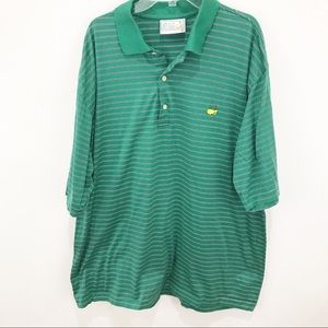 AUGUSTA The Masters Green/Gold Striped Golf Shirt